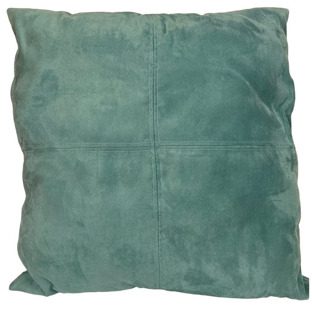 Oversized Teal Green Pillow, One Side Sewn in Quarters Velvet Feel 22x22